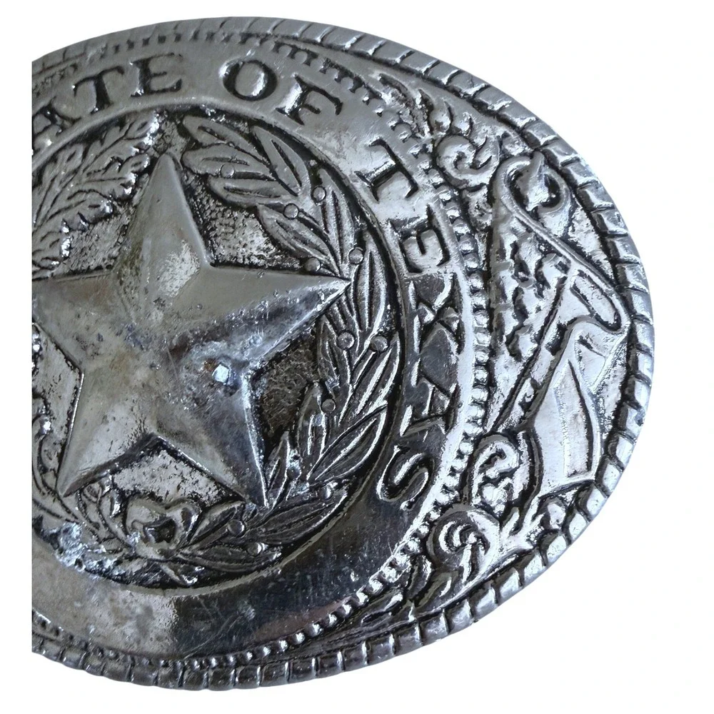Vintage State of Texas / Texas Star Belt Buckle Lg 3.5